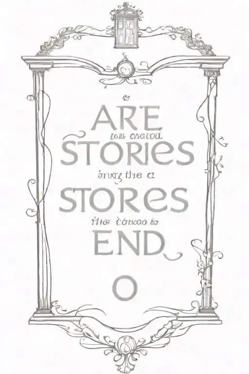 doctor who quote: "we're all just stories in the end. make a it a good one, eh?" incorporate the tardis tattoo design idea