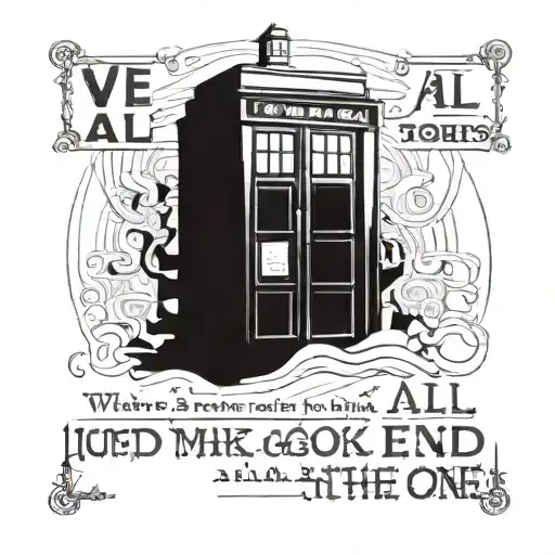 Quote: "we're all stories in the end. Just make it a good one, eh?" Put the text inside a simple tardis. tattoo design idea