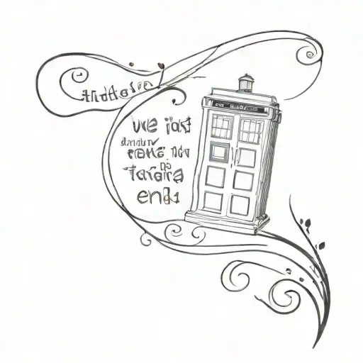 doctor who quote: "we're all just stories in the end. make a it a good one, eh?" incorporate the tardis tattoo design idea