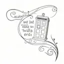 doctor who quote: "we're all just stories in the end. make a it a good one, eh?" incorporate the tardis tattoo design idea
