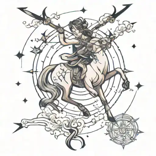 Sagittarius constellation tattoo design idea