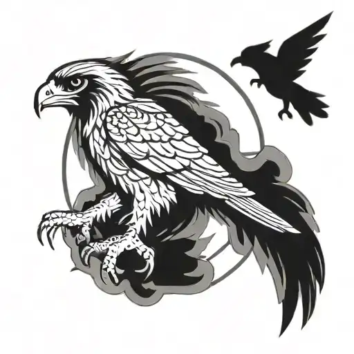 hawk holding the Corinthians logo symbol tattoo design idea