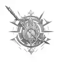 silouete of a sparthan worrior with a spear and shield tattoo design idea