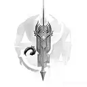 silouete of a sparthan worrior with a spear and shield tattoo design idea