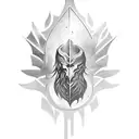 silouete of a sparthan worrior with a spear and shield tattoo design idea