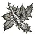 tree falling leaves tattoo design idea
