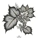 tree falling leaves tattoo design idea