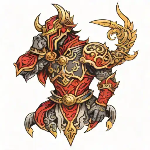 karna armour design tattoo design idea