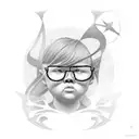 Down syndrome symbol with name ena somewhere and put a year of birth 1998 tattoo design idea