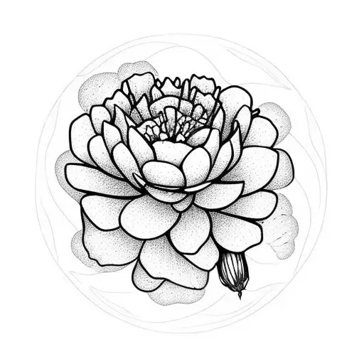 carnations, marigold, larkspur, water lily, honeysuckle tattoo design idea