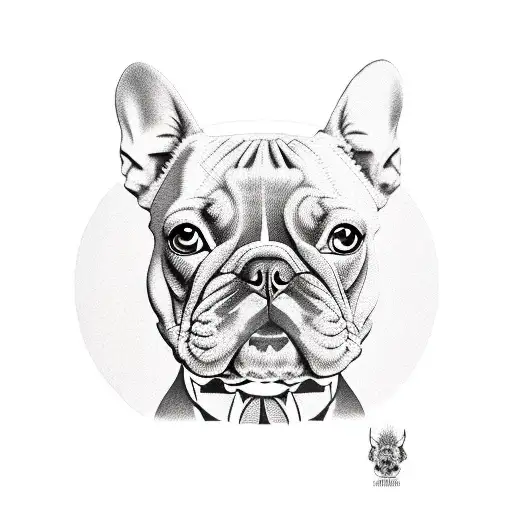 french bulldog  tattoo design idea