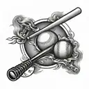 baseball hockey sunrise tattoo design idea