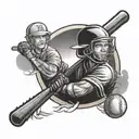 baseball hockey sunrise tattoo design idea