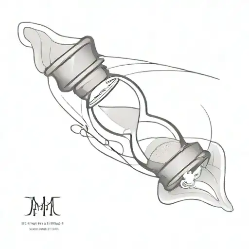 hour glass with sand and momento mori inside tattoo design idea