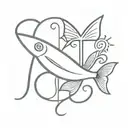 A christian tattoo with the word GRACE, a cross a ichtus fish.  tattoo design idea