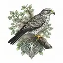 Celtic tree of life polish falcon tattoo design idea