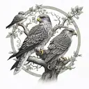 Celtic tree of life polish falcon tattoo design idea