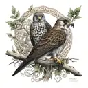 Celtic tree of life polish falcon tattoo design idea