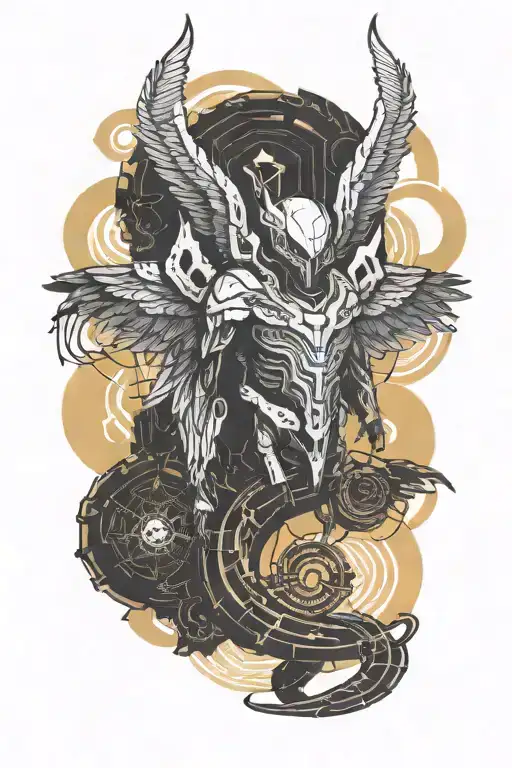 Fallen angel good omens tattoo design idea
