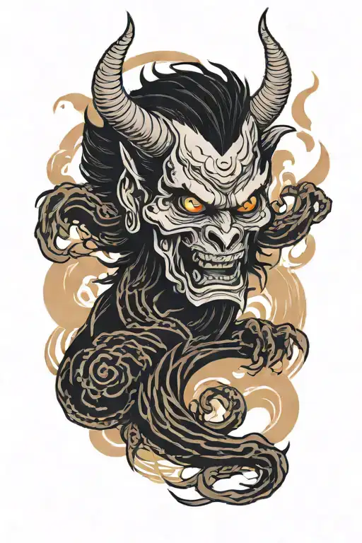 devilish bearing of hell tattoo design idea