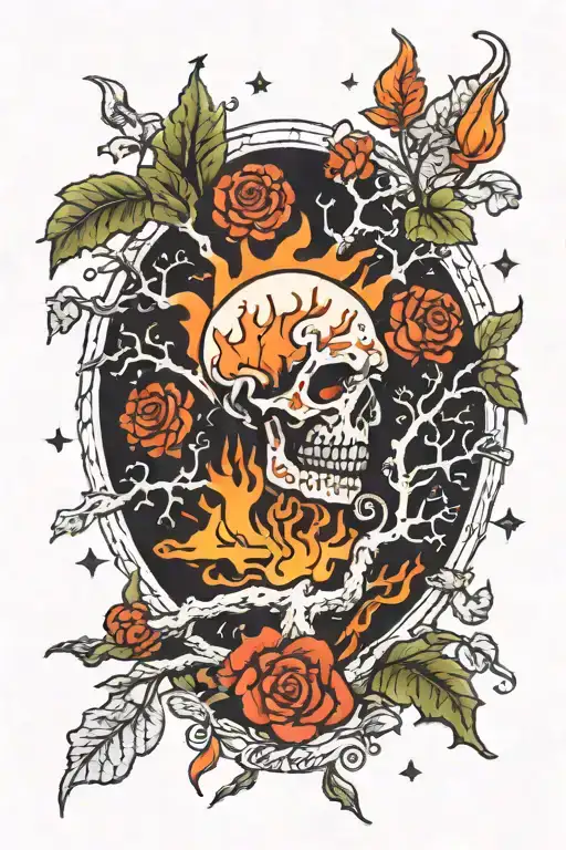 tree hell and heaven tattoo design idea