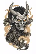 devilish bearing of hell tattoo design idea