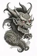 devilish bearing of hell tattoo design idea