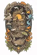 noahs ark survival evolved tattoo design idea