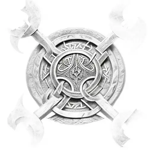 chest tattoo of Viking and Roman soldiers clashing in the center  tattoo design idea