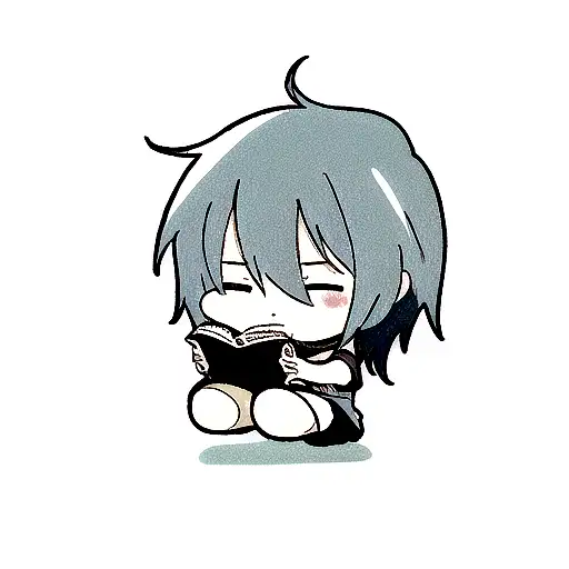 A minimalist tattoo of a manga-style character reading a comic book under a starry sky tattoo design idea