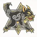 pixiu in triangle shape tattoo design idea