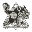 pixiu in triangle shape tattoo design idea