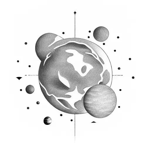 planet-like tattoo inspired by the lyric "i was so ahead of the curve, the curve became a sphere" tattoo design idea