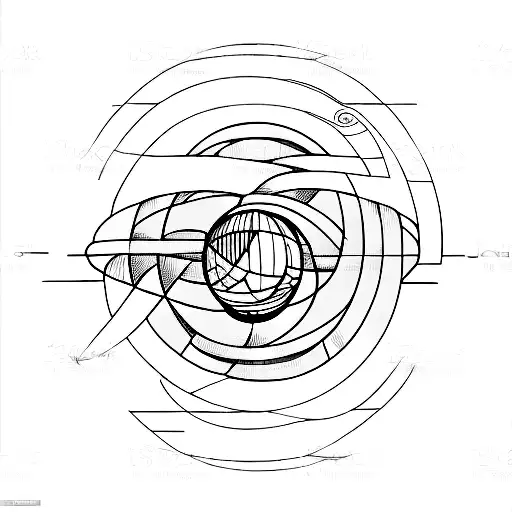 planet-like tattoo inspired by the lyric "i was so ahead of the curve, the curve became a sphere" tattoo design idea