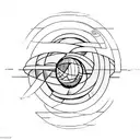 planet-like tattoo inspired by the lyric "i was so ahead of the curve, the curve became a sphere" tattoo design idea