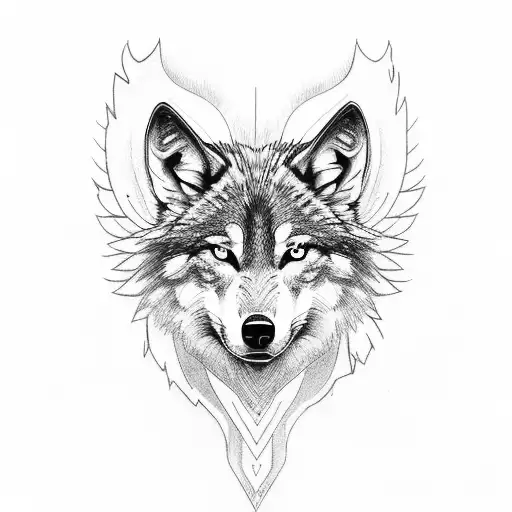 wolf valkirye wings thunder tattoo design idea