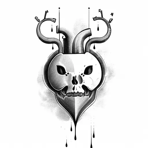 Crying Heart tattoo design idea