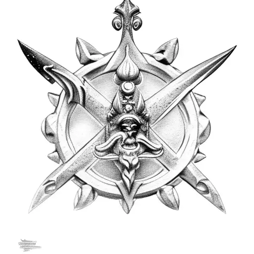 poseidon trident tattoo design idea