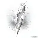 lightning storm on forearm tattoo design idea