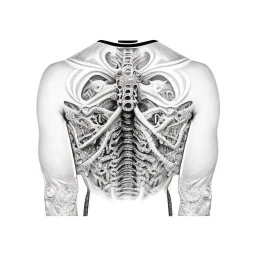 biomechanical sleeve tattoo design idea