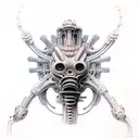 giger biomechanical sleeve tattoo design idea