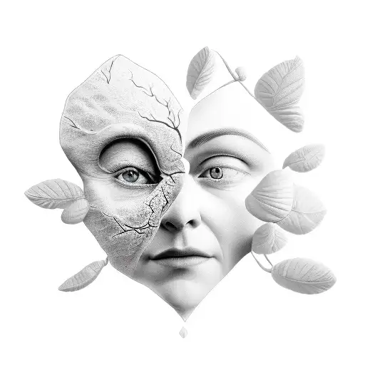 3d, tree of life with date 14.03.2020 on it tattoo design idea