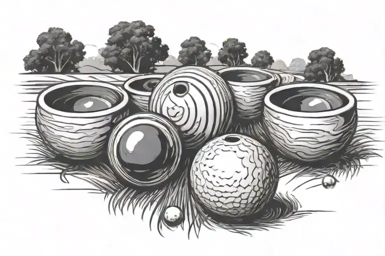 lawn bowls with 3:16 tattoo design idea