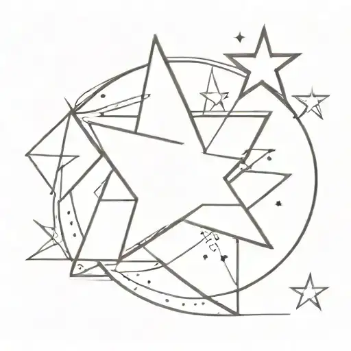 shining star tattoo design idea