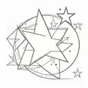 shining star tattoo design idea