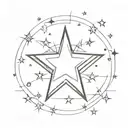 shining star tattoo design idea