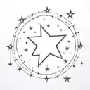 shining star tattoo design idea