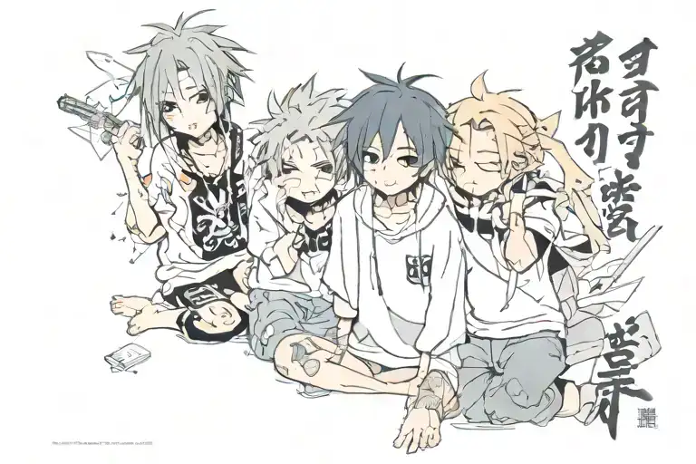 Japanese text suicide boys tattoo design idea