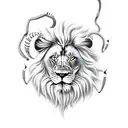 lion and scorpion tattoo design idea