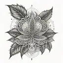 Incorporate elements of drug-related symbols like a cannabis leaf or a pill capsule into a mandala design representing balance and harmony in life choices tattoo design idea